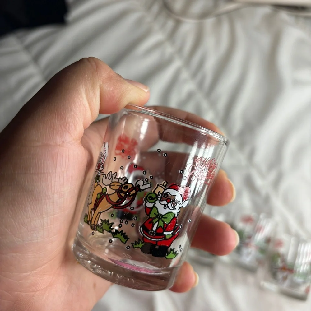 Vintage Christmas shot cup Santa‎ Claus party